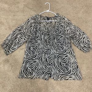 east 5th XL zebra print quarter length button up